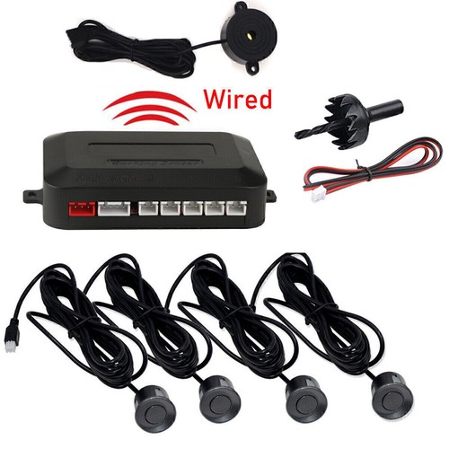 4pcs black parking sensors - black,